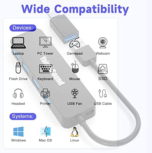 Chic Pink USB to USB-C Hub Adapter – Yaimh Sound 3.0 Multi-Port for Seamless Device Connectivity – Perfect for PC, Mac Book, and More – Experience High-Speed Data Transfer for Flash Drives, Keyboards, Mice, Cameras, and Gaming Gear – Enhance Your Productivity and Style