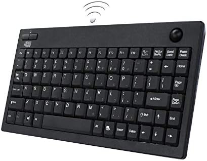 Compact Wireless Mini Trackball Keyboard WKB-3100 UB – 87-Key Layout with Integrated 800 DPI Optical Trackball, 2.4 GHz RF Connectivity, USB Plug-and-Play, 30-Foot Range for Ultimate Flexibility – Enhance Productivity and Navigate with Precision