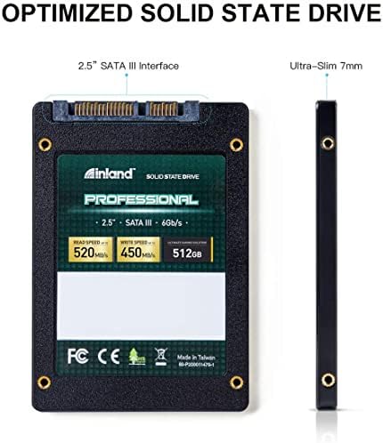 Supercharge Your Device with INLAND Professional 512 GB SSD – Ultra-Fast 3 D TLC NAND SATA III Internal Drive for Top-Tier Performance and Effortless Compatibility