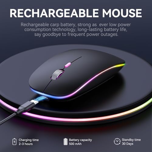 Ergonomic Wireless Mouse for Mac & PC – Rechargeable Dual Mode Bluetooth 5.2/3.0 & 2.4 GHz USB-C Receiver – Lightweight, Silent Design for Ultimate Comfort and Portability – Ideal for Multitasking Professionals and Casual Users