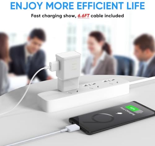 Premium Adaptive Fast Charging Block USB Wall Charger – Efficient Quick Charge Adapter for Samsung Galaxy S25/S24/S23/S22/S21/S20/S10/S9/S8/S7/Note 10 (4-Pack, White) – Maximize Charging Speed & Compatibility for Seamless Device Performance