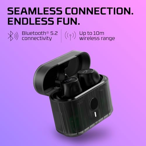 Hyper X Cirro Buds Pro: Premium True Wireless Earbuds with Active Noise Cancellation, Low Latency Gaming, and Bluetooth 5.2 – Versatile IPX4 Sweat-Resistant Design for PC, Nintendo Switch, and Mobile Use – Fast Charging and Ambient Sound Mode for Ultimate Audio Experience
