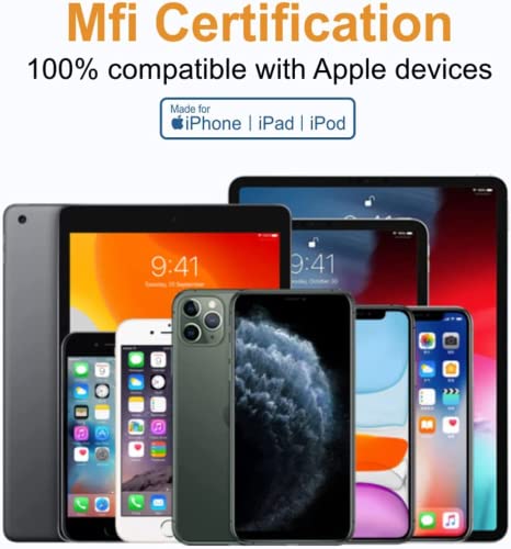 Ultimate i Phone Charger Cord Set – 4 Pack (1.5/3/6/6 FT) | MFi Certified Lightning Cables for Fast Charging | Compatible with i Phone 13, 12 Pro Max, Mini, 11 Pro, XS, XR, X, 8, 7 Plus, 6 s, 6 SE (2020), i Pad, i Pod | Durable Nylon Braided Design for Tangle-Free Convenience | Elevate Your Charging Experience with Enhanced Compatibility and Speed