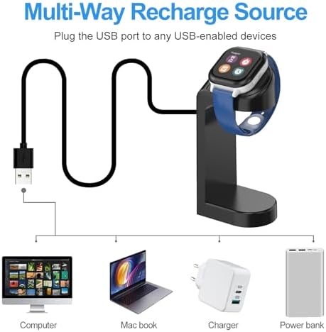 Gizmo Watch Charging Stand with 5 ft Fast Charging Cable – Premium Non-Slip Dock for Gizmo Watch Edition & 3 – Enhanced Durability, Sleek Design, and Optimal Charging Efficiency