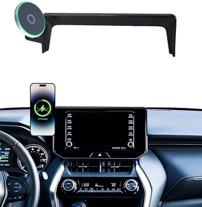 Transform Your Toyota Venza 2021-2024 with Our Premium 15 W Fast Wireless Charging Car Phone Holder: Experience Ultimate Hands-Free Navigation with 360-Degree Rotating Mount, Screen-Fixed Clip for Enhanced Safety, Ideal for 8-Inch Touch Screens and Daily Drives