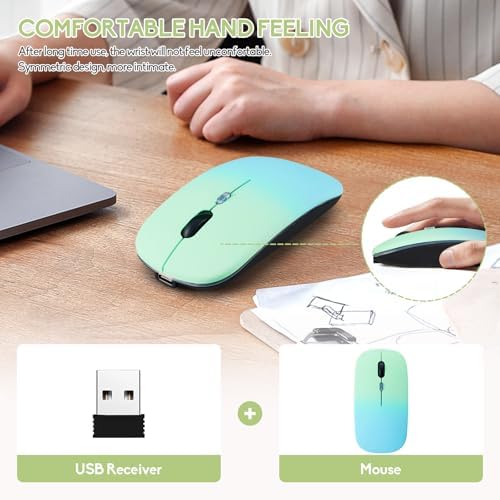 Seamless Productivity with 3 Pack Rosy Glow Red Wireless Bluetooth Mouse – Rechargeable, Silent, and Slim Dual Mode Mice for Laptop, Desktop, i Pad, and Mac – Perfect for On-the-Go Professionals and Students