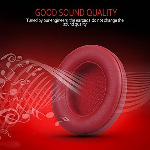 Upgrade Your Beats: Krone Kalpasmos Studio 3 & 2 Replacement Ear Pads – Soft Memory Foam Cushions for Ultimate Comfort and Noise Isolation in Vibrant Red – Perfect Fit for Wired & Wireless Models (B0501, B0500) – Enhance Sound Quality & Style Effortlessly