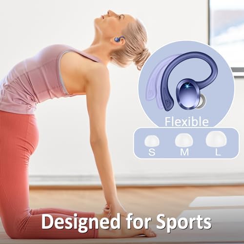 Premium Bluetooth 5.3 Wireless Earbuds – IP7 Waterproof Sport Headphones with 48-Hour Battery Life, Noise-Cancelling Mic, and 3 D Hi-Fi Stereo for Ultimate Workout Performance – Perfect for Running and Gym Enthusiasts