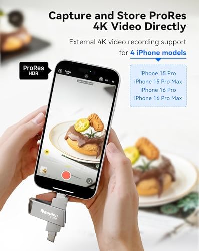 256 GB Lightning & USB-C Flash Drive for i Phone/i Pad – Ultra-Fast USB 3.0 Memory Stick for Effortless Photo & Video Backup – Plug & Play External Storage Solution (Sleek Silver Design) – Perfect for Seamless Data Management and Expansive Memory Needs