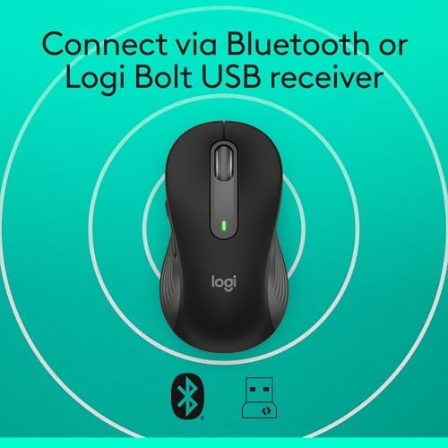Logitech Signature M650 L Wireless Mouse for Large Hands – Ergonomic Comfort, 2-Year Battery Life, Silent Click Technology, Customizable Functions, Bluetooth Compatible with PC/Mac/Chromebook – Elegant Off White Finish for Professional & Casual Use