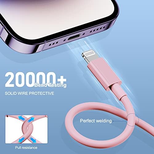 3 Pack of 10-Foot Apple MFi Certified Lightning Cables – Durable USB Charger for i Phone Models 14, 13, 12 Pro/Pro Max, XR, X, 8, 7, 6, 5 Plus, SE – Fast Charging & Extended Reach for Home and Office Use