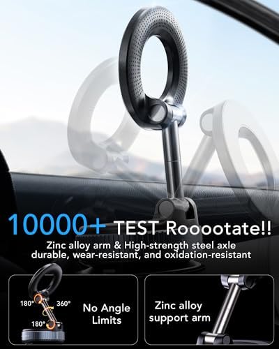 Revolutionize Your Hands-Free Experience with the 360° Foldable Magnetic Phone Holder – Versatile Suction Cup Mount for i Phone 16/15/14/13, Ideal for Cars, Gyms, Mirrors & Tiles – Ultimate Stability and Convenience for Active Lifestyles