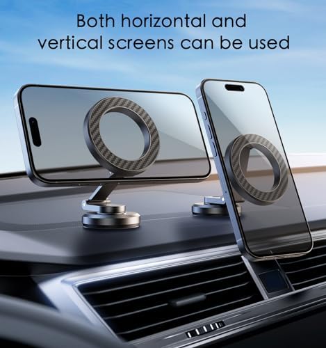 Magnetic Dashboard Phone Holder for Cars – Versatile Rotatable Mount for i Phone 15, 14, 13, 12 Pro Max Plus Mini & All Smartphones – Superior Stability for Hands-Free Navigation and Quick Access