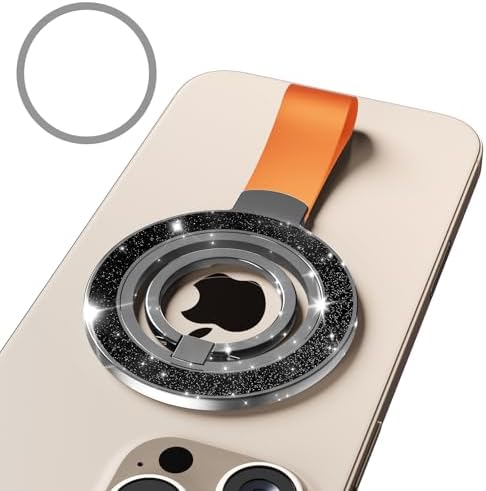 Mag Safe Universal Phone Grip & Kickstand for i Phone 12-16 Pro Max – Versatile Double-Sided Magnetic Holder for Secure Handling & Hands-Free Viewing in Gym, Kitchen & Beyond – Sleek Black Silicone Design for Stylish Convenience and Optimal Performance