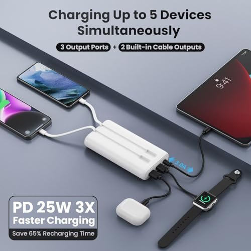 High-Capacity 25,800 m Ah Portable Charger Power Bank – Fast USB C Charging with Intelligent Smart IC, 3 USB Ports for Multi-Device Support – Ideal for i Phone 16/15/14, Galaxy, & Android – Reliable Power On-the-Go