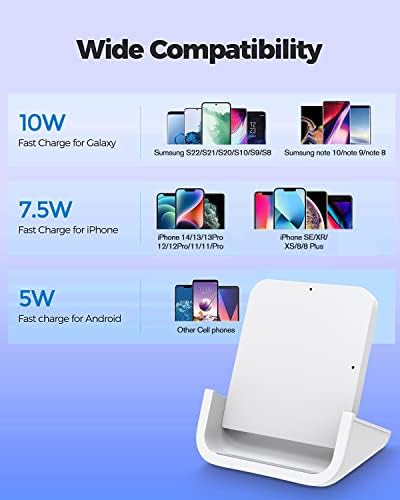YUWISS Elegant Rose Gold Wireless Charging Stand – Fast 10 W/7.5 W/5 W Cordless Charger for i Phone 14/13/12/11 Pro Max & Samsung Galaxy S22/S21/S9/S8 – Stylish Design with Advanced Safety Features for Effortless Charging Experience