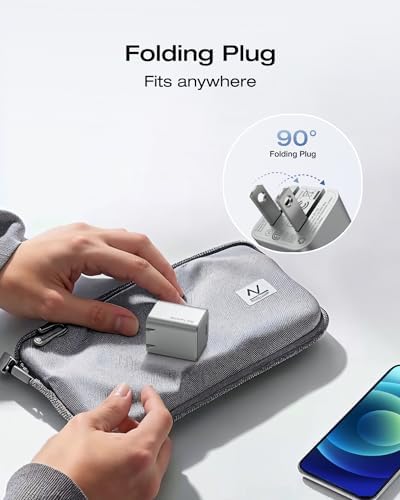 EF ECOFLOW 20 W Ga N USB-C Fast Charger – Ultra-Compact Power Block for i Phone 15/14/13, Galaxy, i Pad – Rapid Charging with Safety Features & Durable Cable – Perfect for On-the-Go Use and Everyday Efficiency