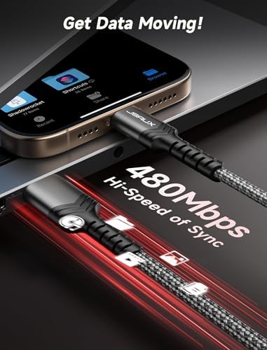 JSAUX 10 ft USB C Cable 2-Pack – High-Speed Charging & Data Transfer for i Phone 16 Series, Samsung Galaxy S20/S10/S9 & Note 20 – Durable Nylon Braided Design for Ultimate Reliability – Perfect for Home, Office & On-the-Go Use – Enhanced Compatibility with USB 3.1 Technology – Sleek Black Finish for Professional Aesthetics