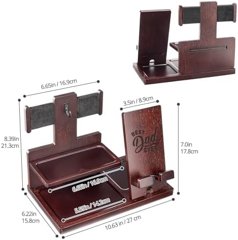 ProCase Gifts for Dad, Wood Phone Docking Station for Men, Dad Gifts From Daughter Son, Mens Nightstand Organizer, Anniversary Birthday Gifts for Dad Father Husband Him -Espresso (No Engraved) – Enhanced Compatibility and Speed
