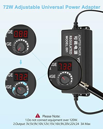 Universal 36 W AC/DC Power Adapter with 14 Interchangeable Tips – Adjustable 3-12 V Output for Optimal Device Compatibility – Efficient Power Supply Converter for Electronics, Routers, and More – Compact Design for Home and Travel Use