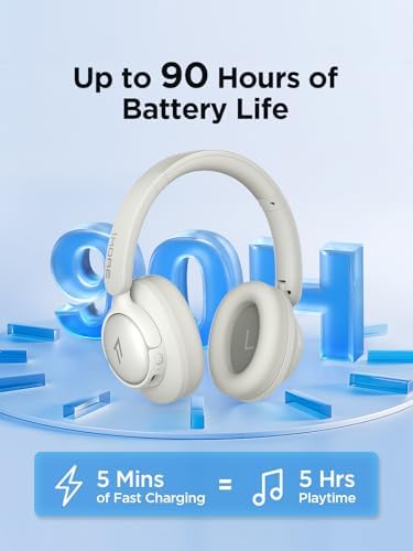1 MORE Sono Flow SE Pink Wireless Over-Ear Headphones – Exceptional Noise-Canceling, 90-Hour Battery Life, Hi-Res Audio Performance, Customizable EQ Settings, and Supreme Comfort for Ultimate Travel and Office Experiences