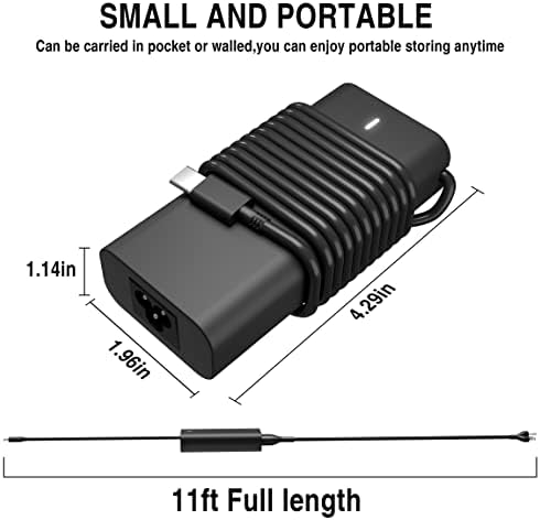 Sleek 65 W USB-C Laptop Charger for Dell Latitude, Inspiron & Chromebook Models – Ultra-Compact Power Adapter with Enhanced Compatibility and Rapid Charging for Seamless Productivity – Ideal Replacement for XPS 13, 2-in-1 Devices, and More – Lightweight Design for On-the-Go Professionals and Students