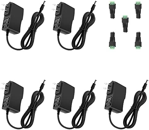 Ultra-Reliable 5 V 2 A Universal Power Supply Adapter – Essential AC/DC Charger for Security Cameras, Baby Monitors, Raspberry Pi Projects & More – Convenient 5-Pack of USB Type C Power Cords for Optimal Device Performance and Versatile Connectivity