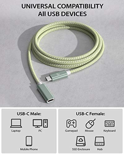 High-Speed USB C Extension Cable (20 Gbps Data Transfer, 240 W Fast Charging, 3.3 Ft) – USB 3.2 Type C Male to Female Adapter for i Phone 16, Pixel, PSVR2, Mac Book Air/Pro, and Dell XPS – Optimal Versatility & Enhanced Performance in a Sleek Red Design