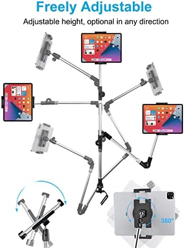 Universal 35″ Heavy-Duty Car Tablet Holder – 360° Rotating Phone Mount for i Pad Pro 12.9 & 4-13″ Devices – Adjustable Vehicle Device Stand for Seamless Navigation & Streaming – Secure Floor or Seat Rail Installation