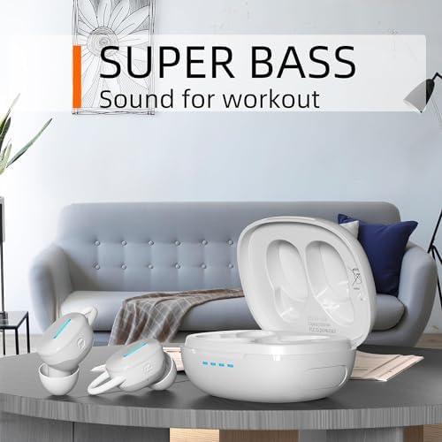 IPX8 Waterproof Wireless Earbuds with Touch Control – Bluetooth 5.3 Headphones for Sports & Workouts, Deep Bass Sound, Ergonomic Fit, and 30-Hour Playtime for Ultimate Audio Enjoyment and Active Lifestyle