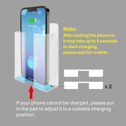 LANBON P2 Wall-Mounted Wireless Charger – 15 W Fast Charging Station for i Phone 16-11 & Galaxy S20-S25 Series, Space-Saving Design for Bedside, Desk, Garage & Kitchen – Enhanced Safety Features & Sleek Aesthetic for Modern Homes