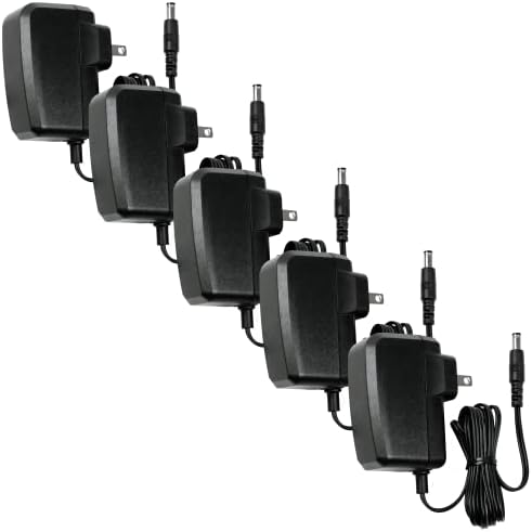R-Tech 12 V 1 A Power Supply Adapter – 5-Pack UL-Listed Low Voltage Transformers for Versatile Devices – Perfect for LED Strip Lights, Cameras, and Routers – Reliable AC 100-240 V to DC 12 V Solutions with 5.5 x 2.1 mm Tips for Optimal Compatibility and Performance