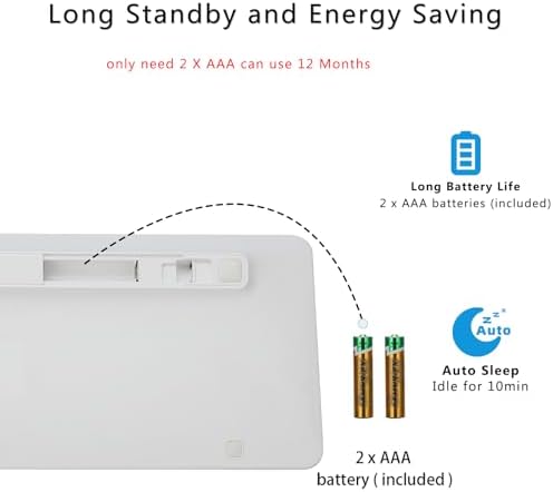 Universal Wireless Bluetooth Keyboard with Ergonomic Design, Dual USB & Bluetooth Connectivity, Number Pad & Media Hotkeys – Perfect for Windows Laptops, Tablets & More, Enhancing Productivity & Comfort