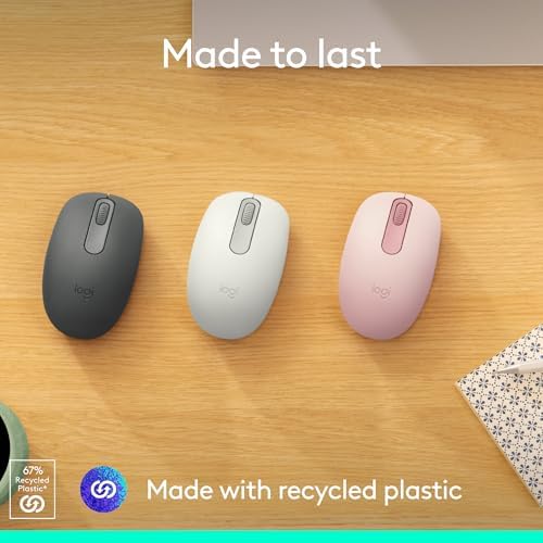 Logitech M196 Rose Bluetooth Wireless Mouse – Compact, Ambidextrous Design for Effortless Navigation on Laptops & Tablets, Exceptional 12-Month Battery Life, Smooth Tracking for PC and Mac Users, Perfect for Professionals on the Go