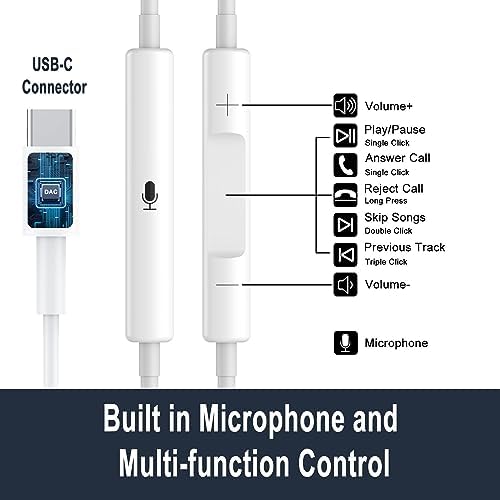 Transform Your Audio Experience: Premium Dual Pack USB C Headphones for i Phone 16/15 & Galaxy S Series – Superior Hi-Fi Stereo Earbuds with Integrated Microphone and Convenient Volume Control – Seamless Compatibility with i Pad Pro and Pixel Devices – Featherlight Ergonomic Design for All-Day Wear – Ideal for Audiophiles, Gamers, and Professionals Demanding Exceptional Sound Quality – Elevate Your Listening Adventure Now!