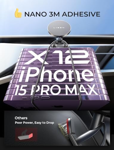 LISEN Mag Safe Car Mount Charger – 15 W Fast Charging Magnetic Wireless Holder for i Phone 16 Pro Max, 15, 14, 13 – Ultra-Durable Zinc Alloy Design for Secure Dashboard Fit and Enhanced Stability on the Road – Essential Fast Charging Accessory for i Phone Users