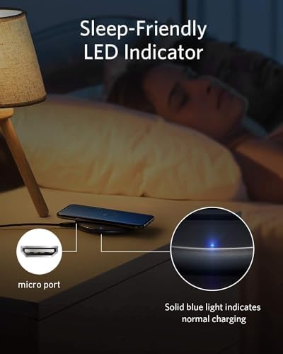 Anker 313 Qi-Certified Fast Wireless Charging Pad – Ultra-Sleek Design for Effortless 10 W Max Power Delivery Compatible with i Phone 16/15/14/12 & Samsung Devices – Enhanced Safety Features for Home & Office Use, Ideal for Air Pods & More