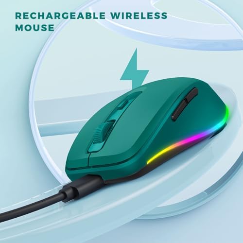 PEIOUS Rechargeable Wireless Mouse with LED – Innovative Jiggler Technology to Keep Your Computer Awake – Sleek Black Design for Optimal Comfort and Productivity