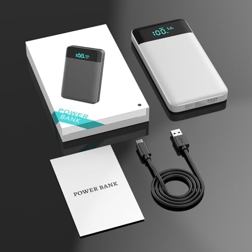 Ultra Slim 10800 m Ah Portable Charger with LCD Display – Fast Charging Power Bank with 20 W PD USB-C Output, Ideal for i Phone 15, 14 & Samsung Android – Compact Power Solution for On-the-Go Charging