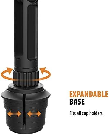 Enhanced Magnetic Phone Mount for Vehicles – Tough Tested Adjustable 13.3” Boom Arm with Expandable Cupholder Base | Universal Compatibility for i Phone & Android | Secure Grip on Bumpy Roads | Effortless Access to Navigation and Calls
