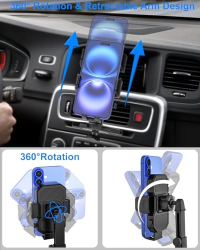 Revolutionary CD Slot Phone Holder for Cars – Versatile 360° Rotating Mount with Telescopic Arm for i Phone 16/15/14 Pro Max, Galaxy S22 & All 4-7″ Smartphones – Ultimate Driving Convenience & Safety Solution