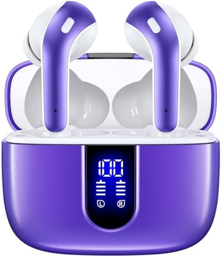 TAGRY True Wireless Bluetooth Earbuds – 60 Hours Playback with LED Battery Display, IPX5 Waterproof, Wireless Charging Case – Perfect for Sports, TV, Smartphones, and Laptops – Superior Sound Quality and Comfort for Active Lifestyles