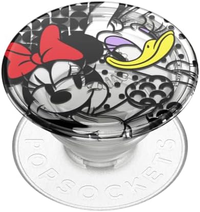 Minnie & Daisy Pop Socket Phone Grip with Versatile Kickstand – Stylish Adhesive Cell Phone Holder for One-Handed Use – Universal Compatibility with i Phone, Samsung & More – Swappable Design for Customization and Wireless Charging Friendly – Anti-Drop Technology for Enhanced Security – Perfect for On-the-Go Users