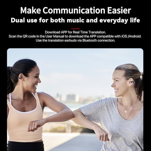 Transform Your Conversations with Smart Translation Earbuds – Instant 144 Language Translator with Advanced Bluetooth 5.3, Versatile Clip-On Design for Effortless Portability, and Premium Sound Quality for Travel, Business, and Everyday Use – Elevate Your Communication Experience Effortlessly