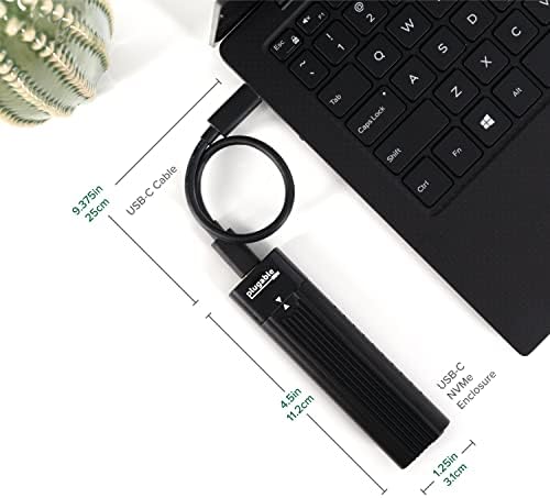 Ultra-Fast Plugable M.2 NVMe SSD Enclosure – Tool-Free, Driverless Design for Effortless Data Access with USB 3.1 Type-C, Thunderbolt 3 & USB4 Compatibility at 10 Gbps – Supports PCIe Gen 3 & 4 for 2230 to 2280 SSDs – Includes Essential USB Cables for Seamless Connectivity and Enhanced Portability