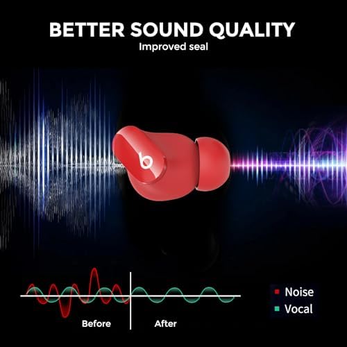 Aha Style Silicone Ear Hooks for Beats Studio Buds 2021 – 3 Pairs of Anti-Slip Covers for Ultimate Comfort and Secure Fit – Perfect for Running and Active Lifestyles – Classic Black Earbud Accessories Enhancing Audio Experience Without Charging Case Compatibility