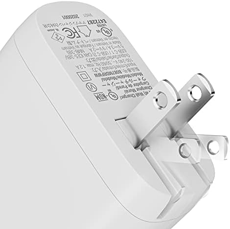 Amazon Basics 36 W Dual-Port USB-C Wall Charger for Phones and Tablets – Fast Charging Power Delivery Adapter, Compact Design for Travel, Enhanced Compatibility & Safety Features in Sleek White Finish