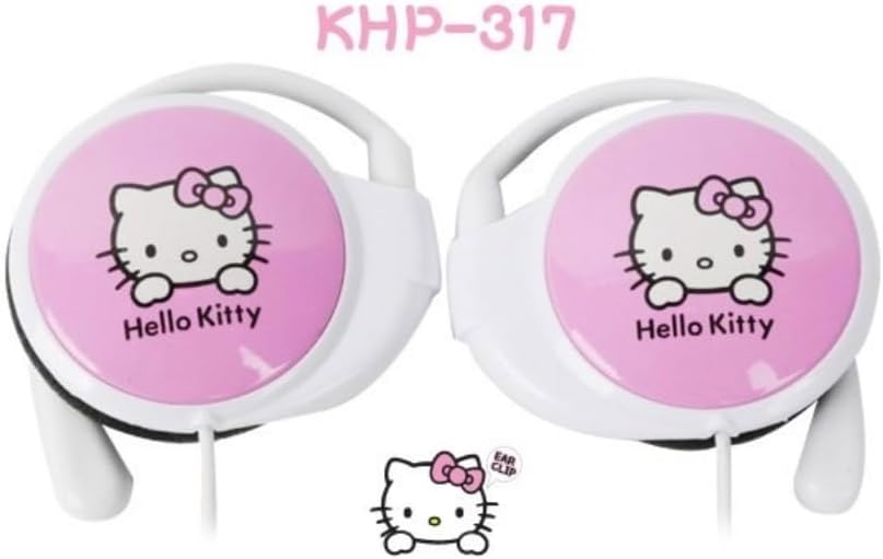 Hello Kitty KHP-317 Earphones – Stylish Black Ear Clips for Ultimate Comfort, Exceptional Sound, and Universal Device Compatibility for All-Day Listening Bliss