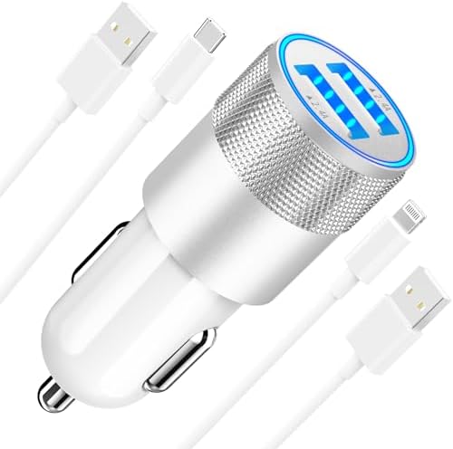 Braveridge 66 W Dual Port USB-C Car Charger for i Phone 16 – MFi Certified Fast Charging with Type-C Braided Cable – Enhanced Compatibility for i Phone 16/16 Pro Max/15/15 Pro/i Pad – Ideal for Road Trips and On-the-Go Power Solutions