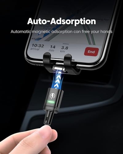 Revolutionize Your Charging with Kuulaa 3 Pack Magnetic Charging Cables – Fast 3 A Power Delivery, 3-in-1 Interchangeable Tips for Lightning, Micro USB & Type-C, Durable Nylon-Braided Design for Ultimate Reliability and Convenience